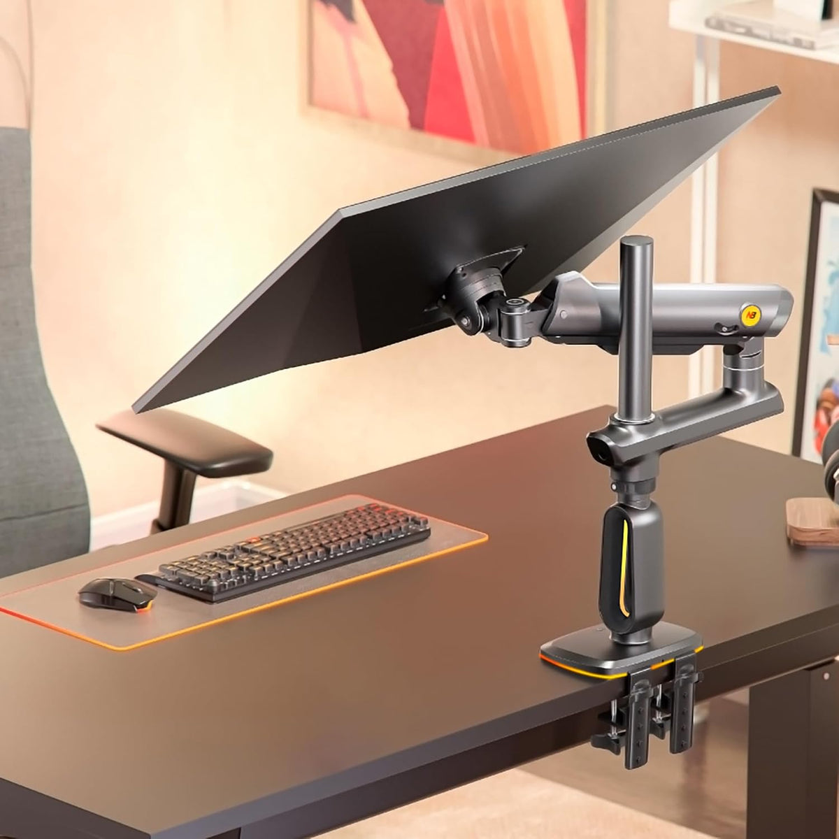 NB Ergonomic RGB Gaming Monitor Arm for 32–60 inch Flat, Curved and Ultrawide Monitors, up to 20 kg