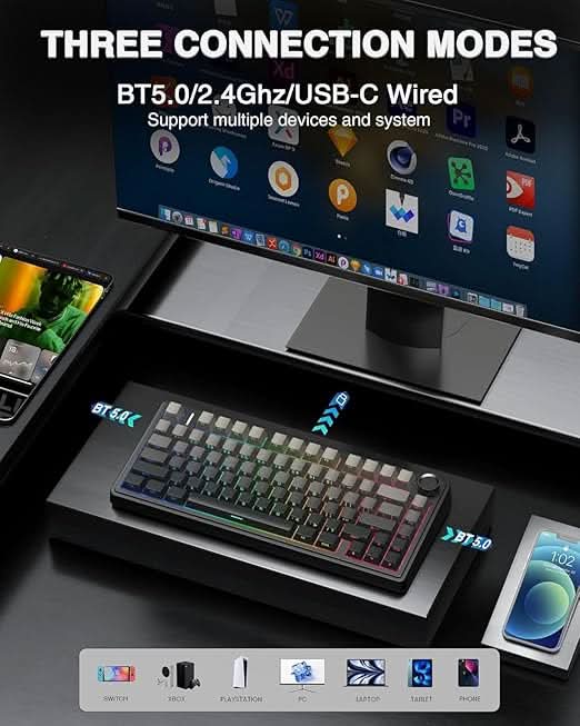 Aula F75 GRADIENT GREY REAPER SWITCH KEYBOARD – TechCure India