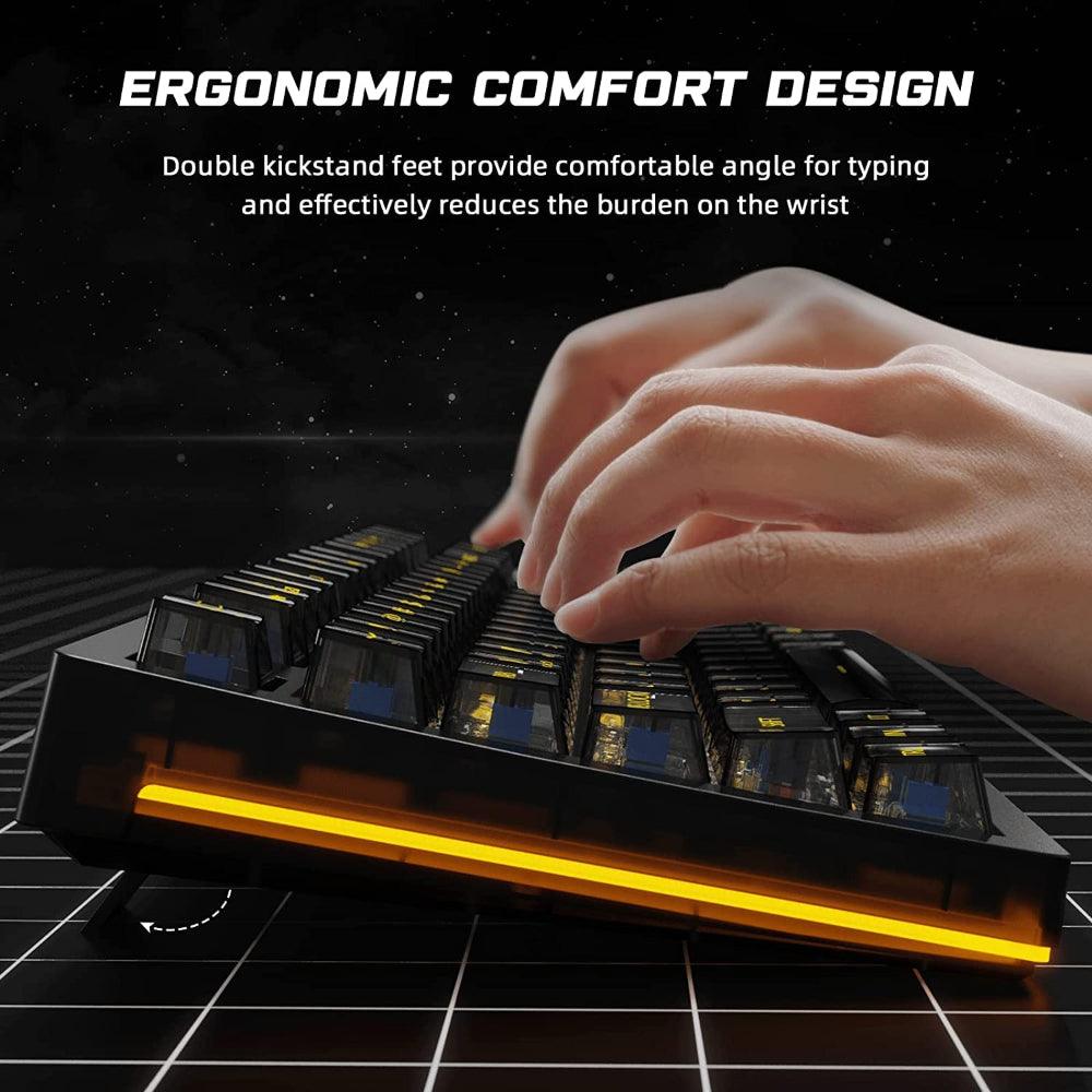 AULA F2183 TKL RGB Wireless Bluetooth Mechanical Gaming Keyboard ( Black ) ( Clicky Blue Switch ) (‎F2183) - 3