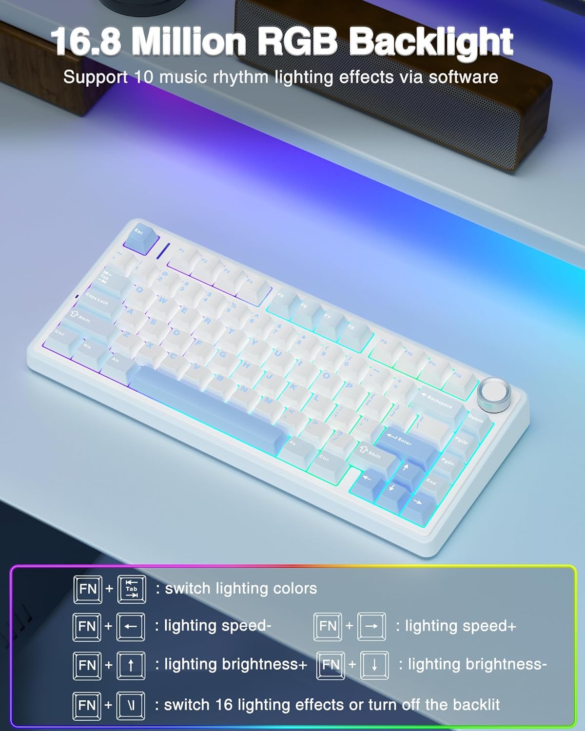AULA F75 SEA BLUE GRAYWOOD SWITCH MECHANICAL GAMING KEYBOARD – TechCure India