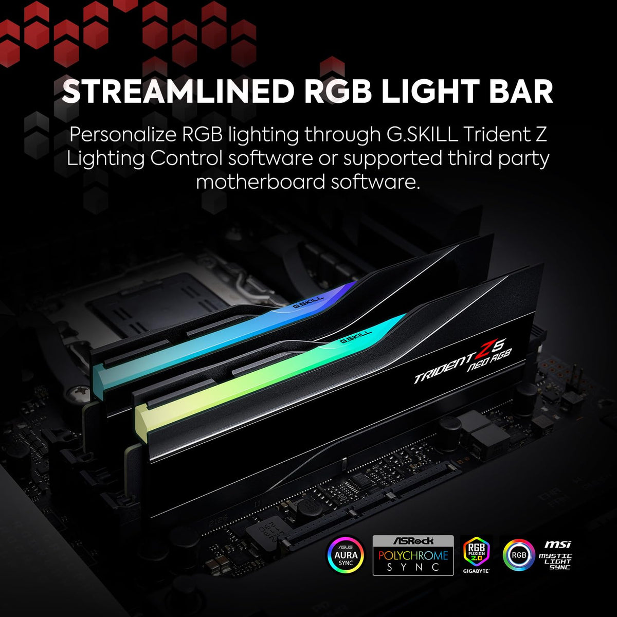 GSKILL MEMORY F5-6000J3038F16GX2-TZ5NR -32GB (16GBX2) 6000MHZ TRIDENT Z5 NEO RGB CL30 – TechCure India