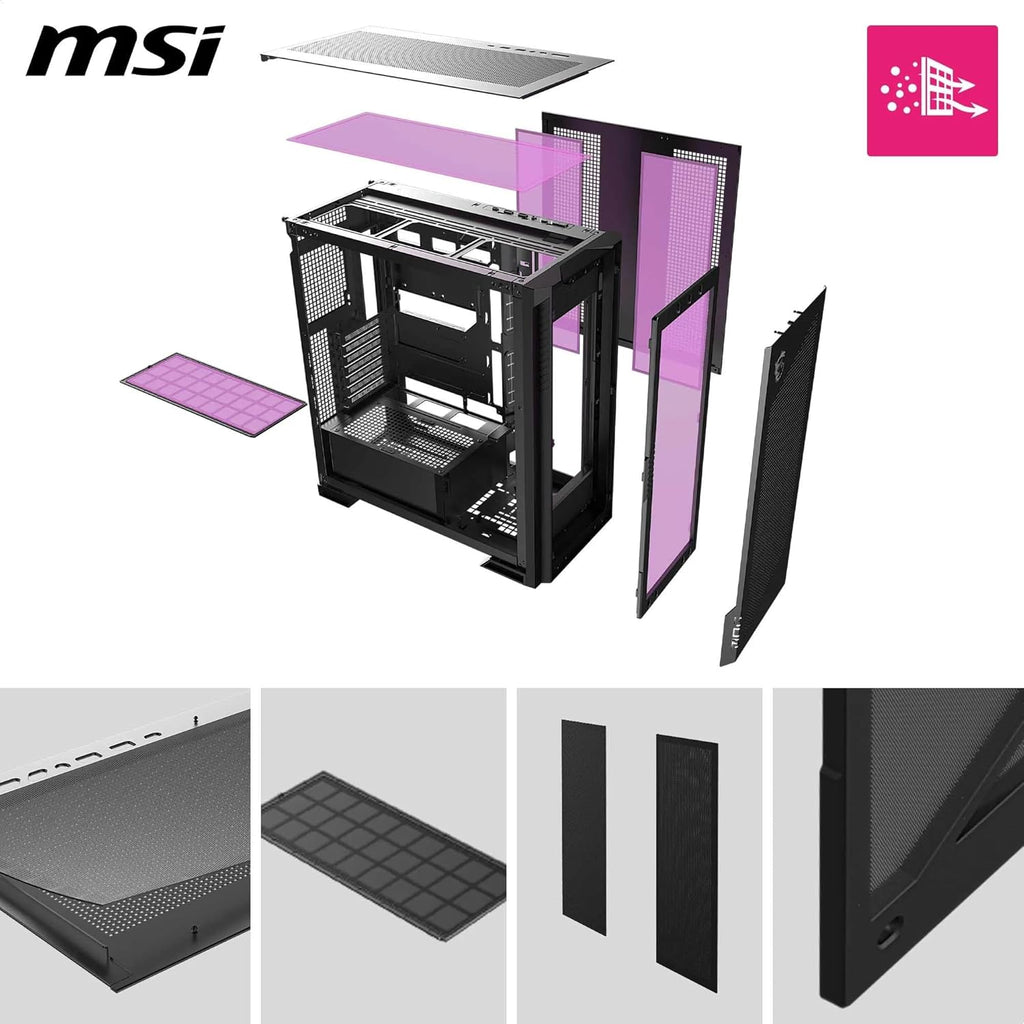 MSI MPG VELOX 300R AIRFLOW PZ MID TOWER GAMING PC CASE - BLACK – TechCure India