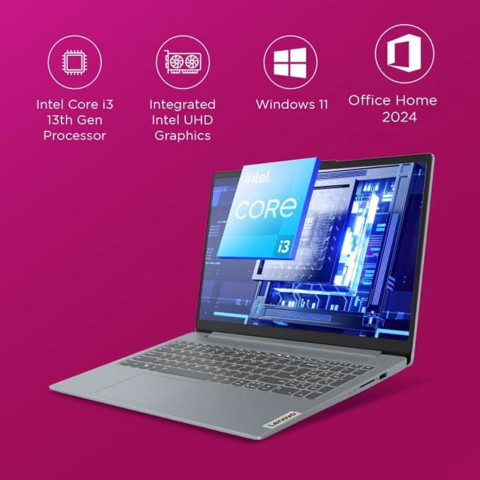 Lenovo IdeaPad Slim 3 13th Gen Intel Core i3-1315U, 8GB RAM, 512GB SSD, 15.6 Inch, FHD, Windows 11 and MSO 24, Grey – TechCure India