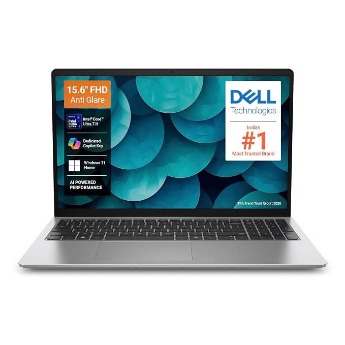 Dell 15 DC15260 15.6 Inch FHD Laptop, Intel Core Ultra 7 255H, 16GB RAM, 512GB SSD, Windows 11 Home, Microsoft Office 2024, Silver – TechCure India