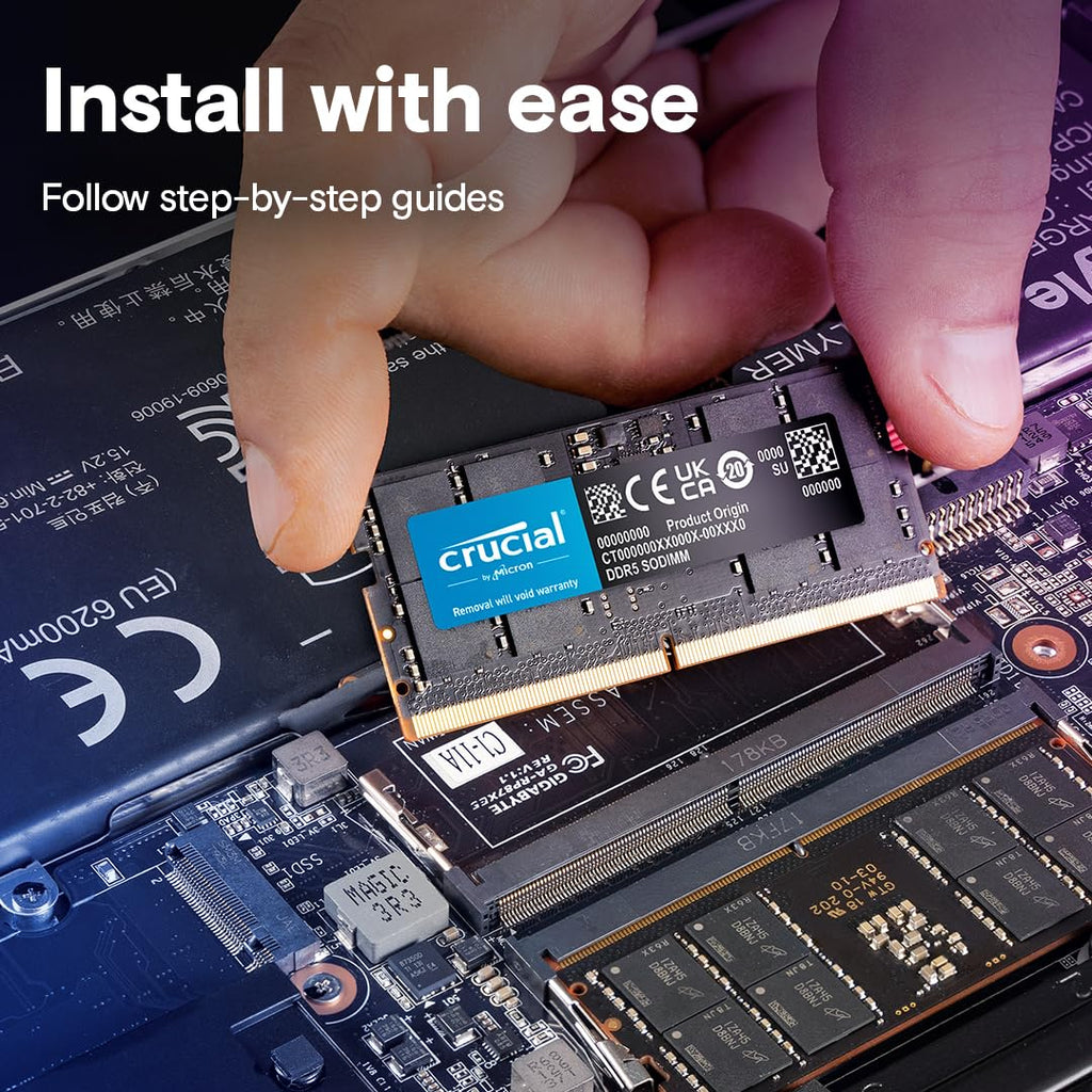 CRUCIAL 8GB DDR5-4800 SODIMM CL40 RAM CT8G48C40S5 – TechCure India