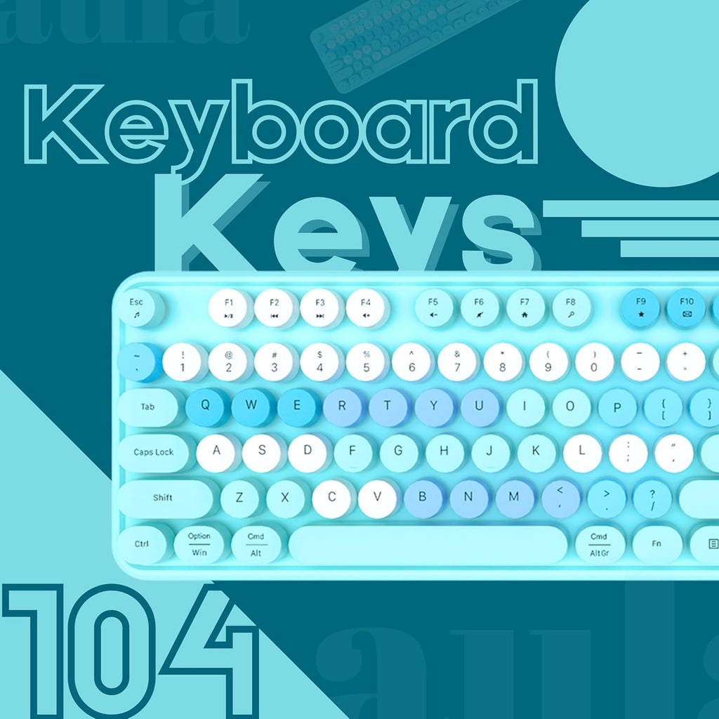 AULA AC306 WIRELESS KEYBOARD MIX BLUE – TechCure India