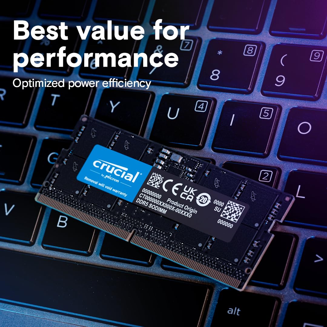 CRUCIAL 8GB DDR5-4800 SODIMM CL40 RAM CT8G48C40S5 – TechCure India