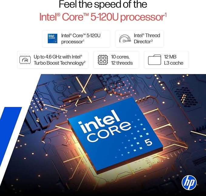 HP 15-fd0665TU Laptop, Intel Core 5 120U, 16GB RAM, 512GB SSD, 15.6 Inch FHD Display, Windows 11 Home, Microsoft Office, Natural Silver – TechCure India