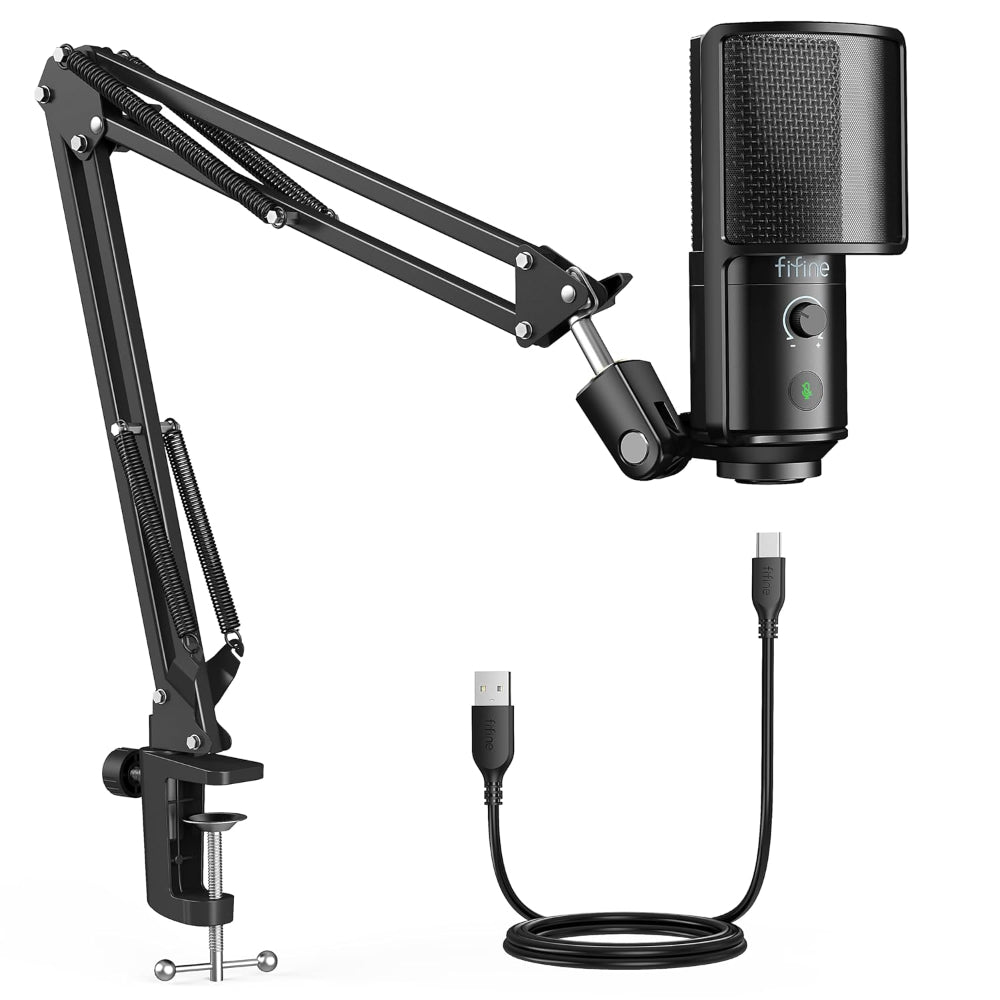 FIFINE T669 Pro USB Podcast Microphone Kit With Boom Arm Stand – TechCure India