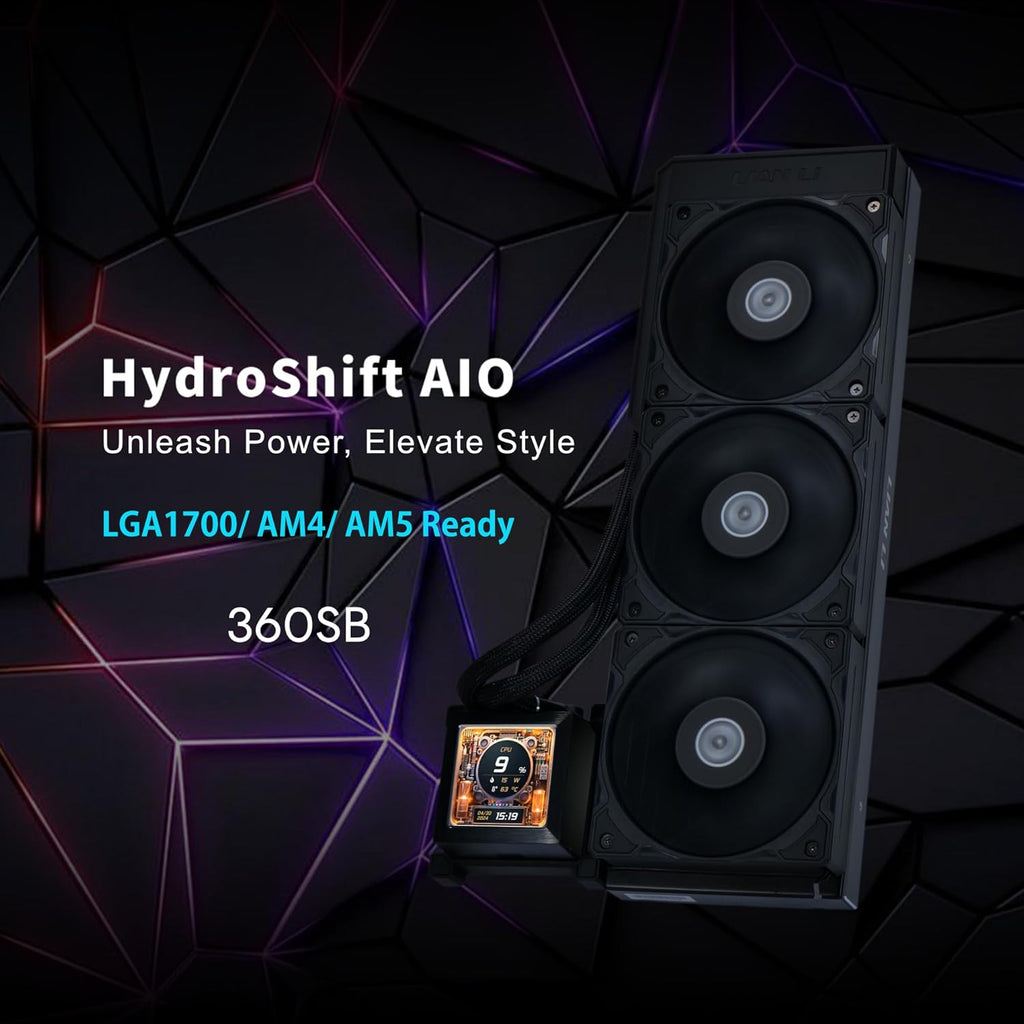 LIAN LI HYDROSHIFT LCD 360S LIQUID COOLER WITH HEATSINK- BLACK (G89.GHSLCD36SB.IN) – TechCure India