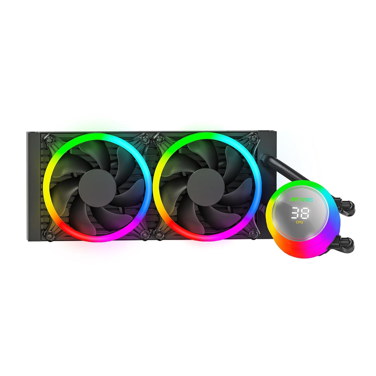 ANT ESPORTS ICE CHROMA ML240 ARGB 240MM CPU LIQUID COOLER BLACK – TechCure India