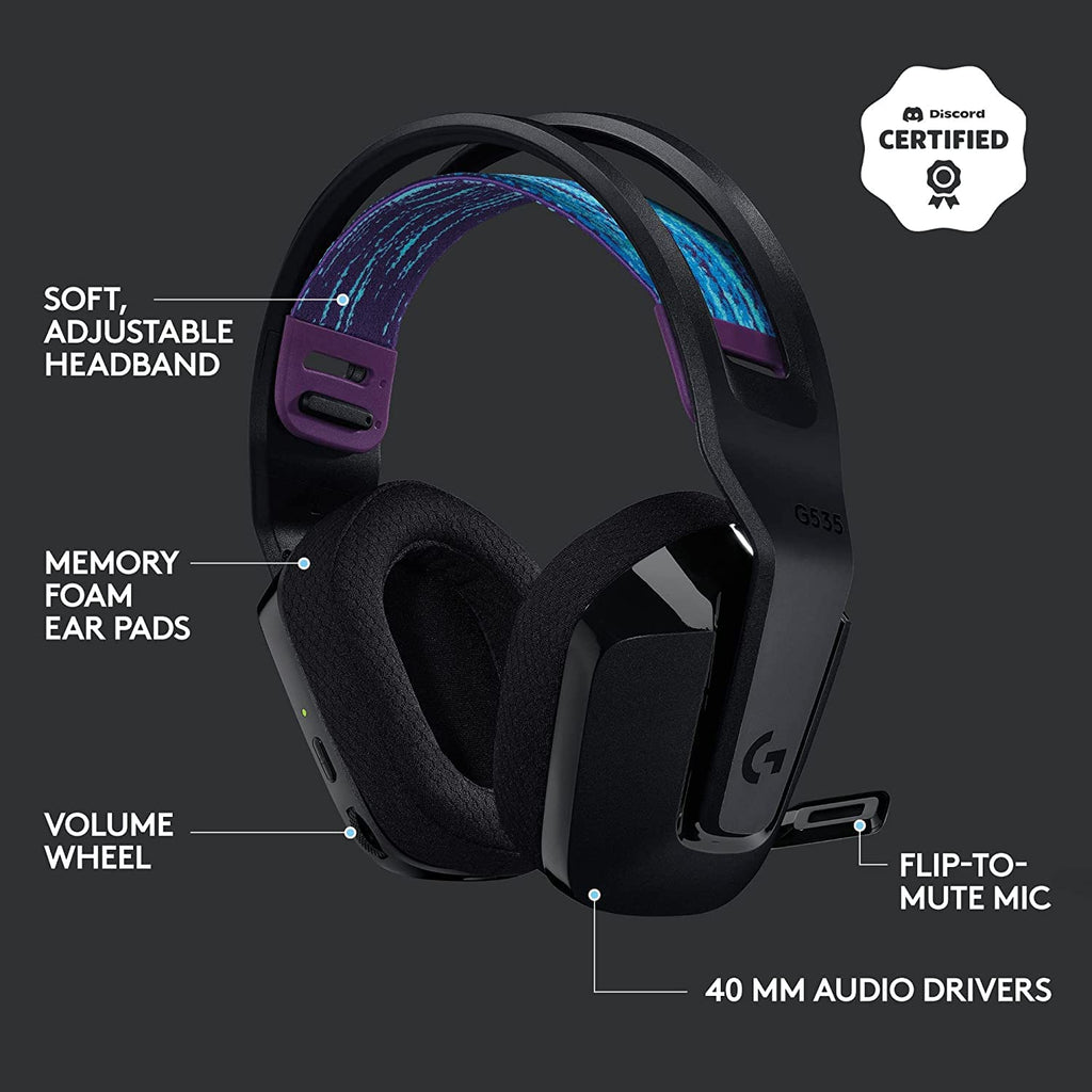 LOGITECH G535 Lightspeed Wireless Stereo Gaming Headphone ( Black ) ( PC / Mobile / Mac ) - 2