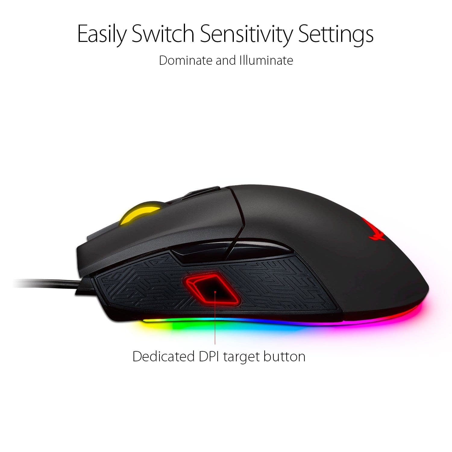 ASUS ROG Gladius 2 Wired Ergonomic RGB Optical Gaming Mouse ( ROG-GLADIUS-II ) ( 12000DPI / 6 Macro Buttons ) ( Black ) - 4