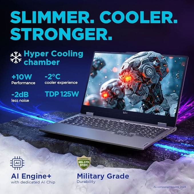 Lenovo LOQ AMD Ryzen 5 7235HS | NVIDIA RTX 3050A 4GB (16GB RAM/512GB SSD/144Hz Refresh Rate/15.6" (39.6cm)/Windows 11/Office Home 2024/3 Mon. Game Pass/Grey/2.4Kg), 83JC00LSIN AI Gaming Laptop – TechCure India