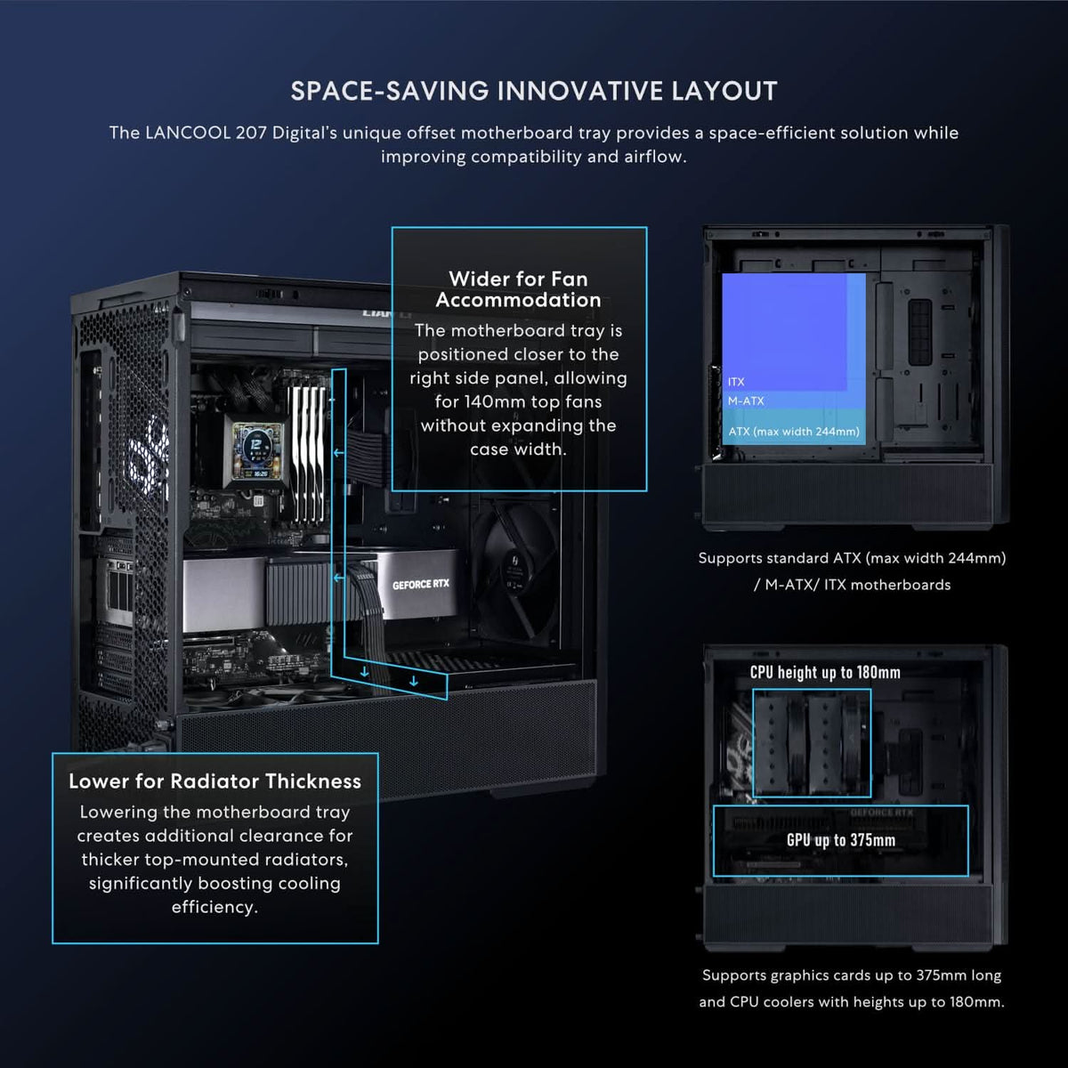 LIAN LI LANCOOL 207 DIGITAL MID-TOWER GAMING CABINET - BLACK – TechCure India