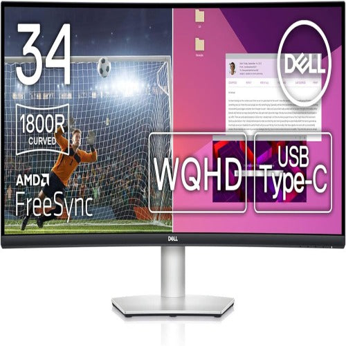 DELL S3423DWC 34 Inch QHD 100Hz VA Panel 99% SRGB 4MS AMD Freesync Gaming Monitor - 3