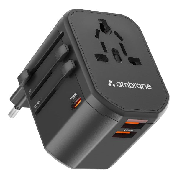 Ambrane ATA-01 4 in 1 Universal Travel Adapter - Black – TechCure India