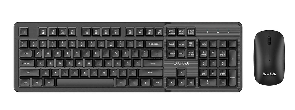AULA WIRELESS KEYBOARD & MOUSE COMBO,AC202B, BLACK – TechCure India