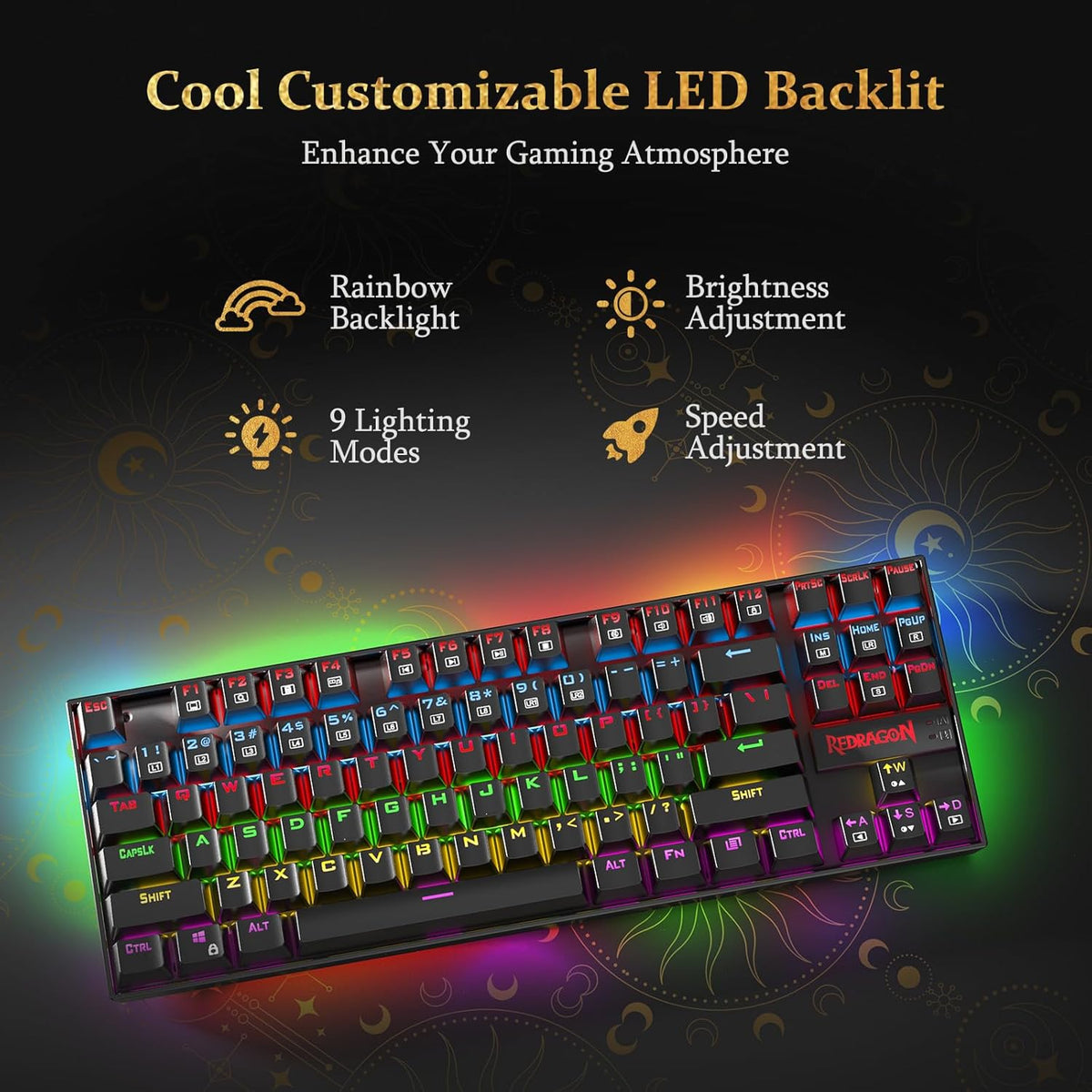 REDRAGON K552 RAINBOW KUMARA USB GAMING RED SWITCH KEYBOARD – TechCure India