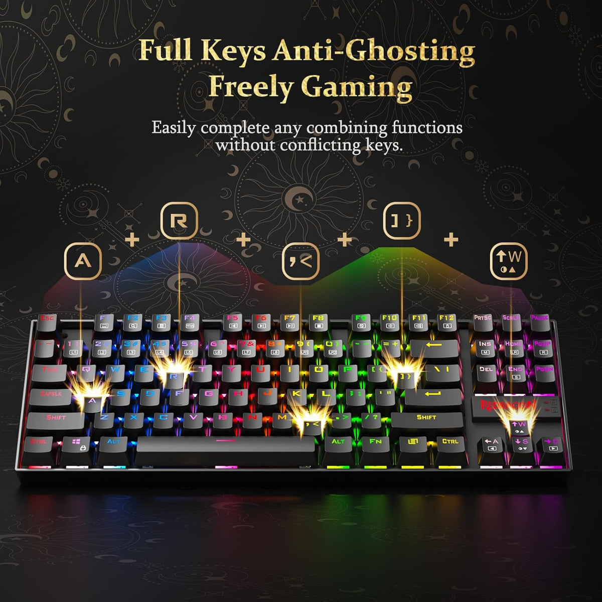 REDRAGON K552 RAINBOW KUMARA USB GAMING RED SWITCH KEYBOARD – TechCure India