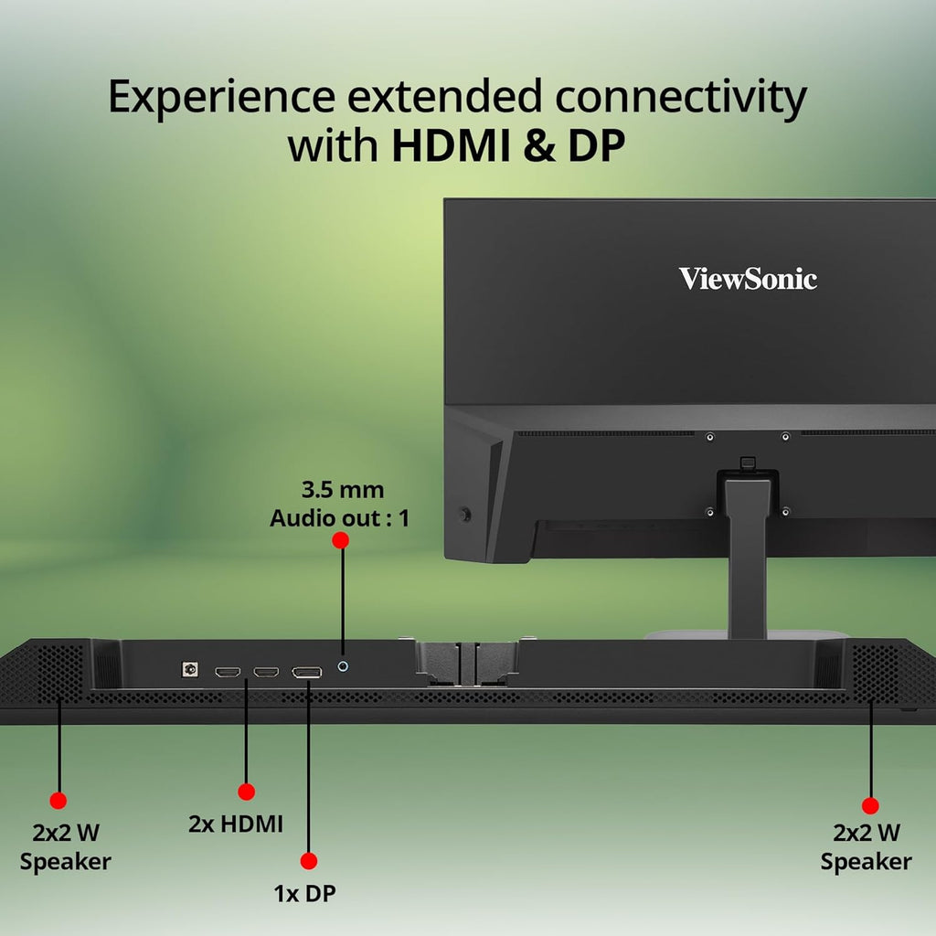VIEWSONIC VA2708-4K-MHD, 27-INCH (68.58CM) 4K UHD MONITOR, SUPERCLEAR IPS, HDR10, SRGB 104%, 1.07B COLORS, DUAL SPEAKERS, DUAL HDMI 2.0, DP, EYE PROTECH+, 3-SIDED FRAMELESS, SLIM DESIGN – TechCure India