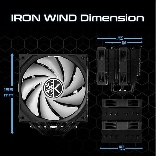 KINGCOOL Iron Wind 120 ARGB CPU Air Cooler – TechCure India