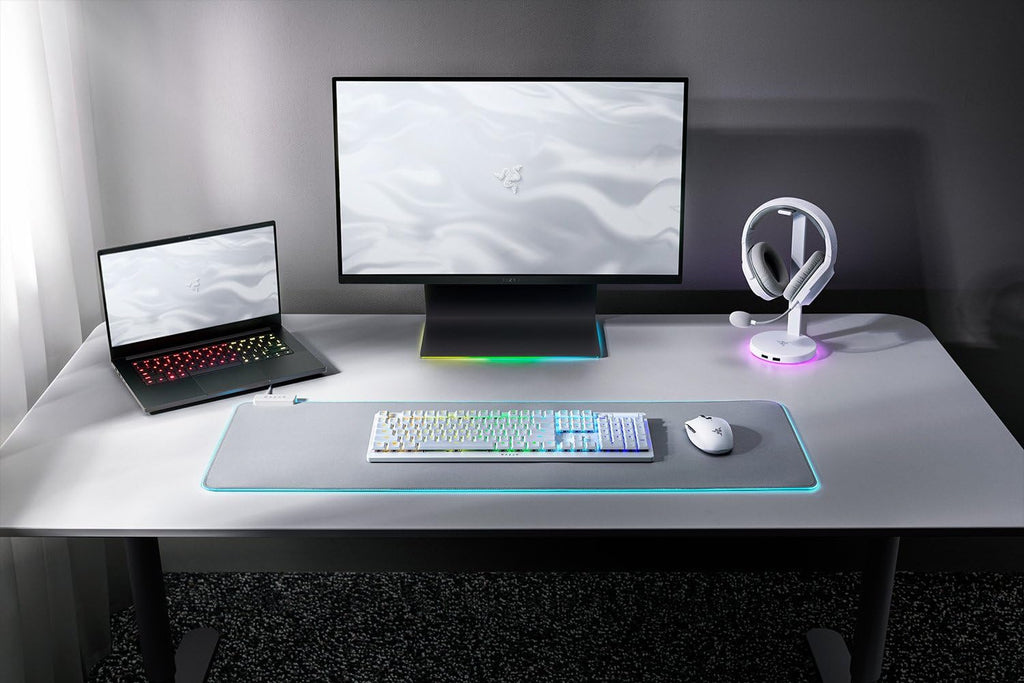 RAZER DEATHSTALKER V2 PRO - WIRELESS LOW PROFILE OPTICAL GAMING KEYBOARD (CLICKY PURPLE SWITCH) - WHITE RZ03-04363500-R3M1 – TechCure India