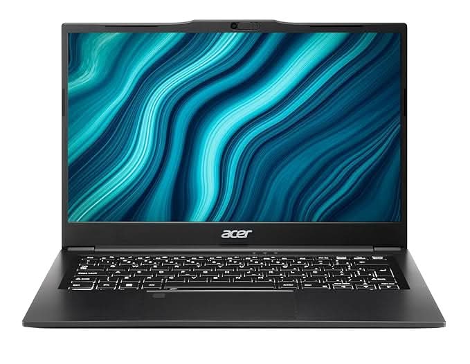 Acer TravelLite Thin Laptop AMD Ryzen 5 7430U (6-Core), 8GB RAM, 512GB SSD, 14 Inch Full HD Anti-Glare Display, Privacy Shutter, Windows 11, Metal Body, 1.34Kg, Black, 1 Year Warranty – TechCure India