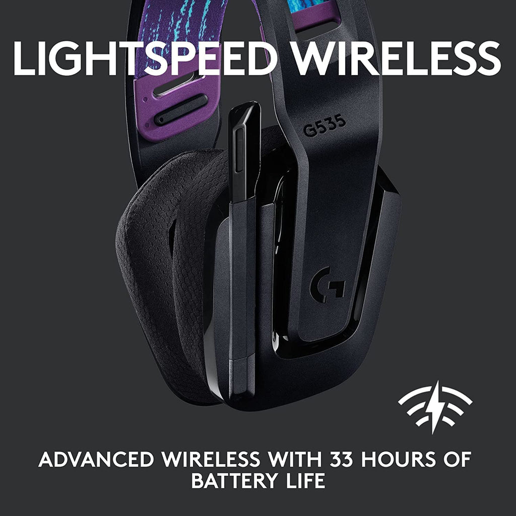 LOGITECH G535 Lightspeed Wireless Stereo Gaming Headphone ( Black ) ( PC / Mobile / Mac ) - 6