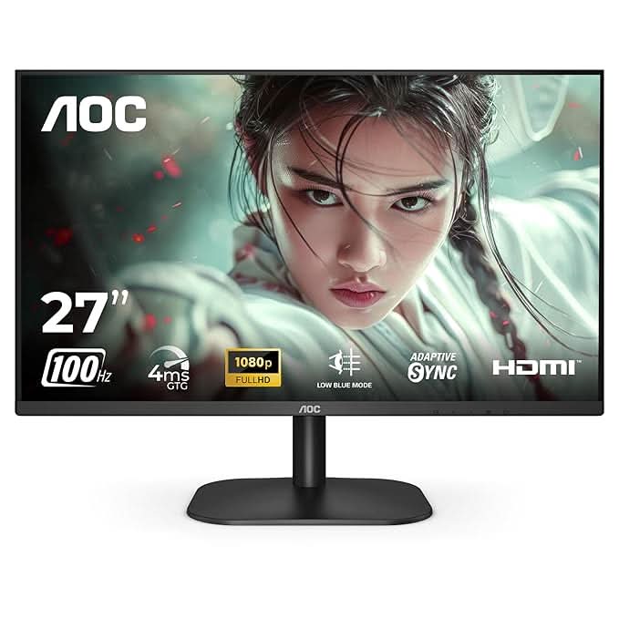 AOC 27 IPS Borderless, FHD 1920 x 1080, 100 Hz 27B2H2 Monitor – TechCure India