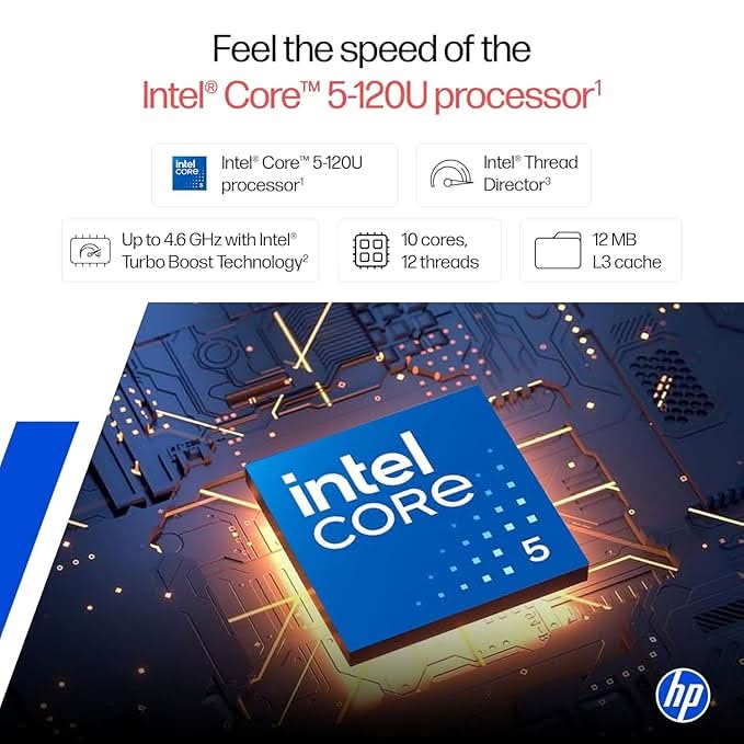 HP 15, Intel Core 5-120U(16GB DDR4, 512GB SSD) FHD, Anti-Glare, Micro-Edge, 15.6/39.6cm, Win11, M365 Basic(1yr), Office Home24, Silver,1.59kg, FD0682TU, FHD Camera w/Privacy Shutter, Backlit Laptop – TechCure India