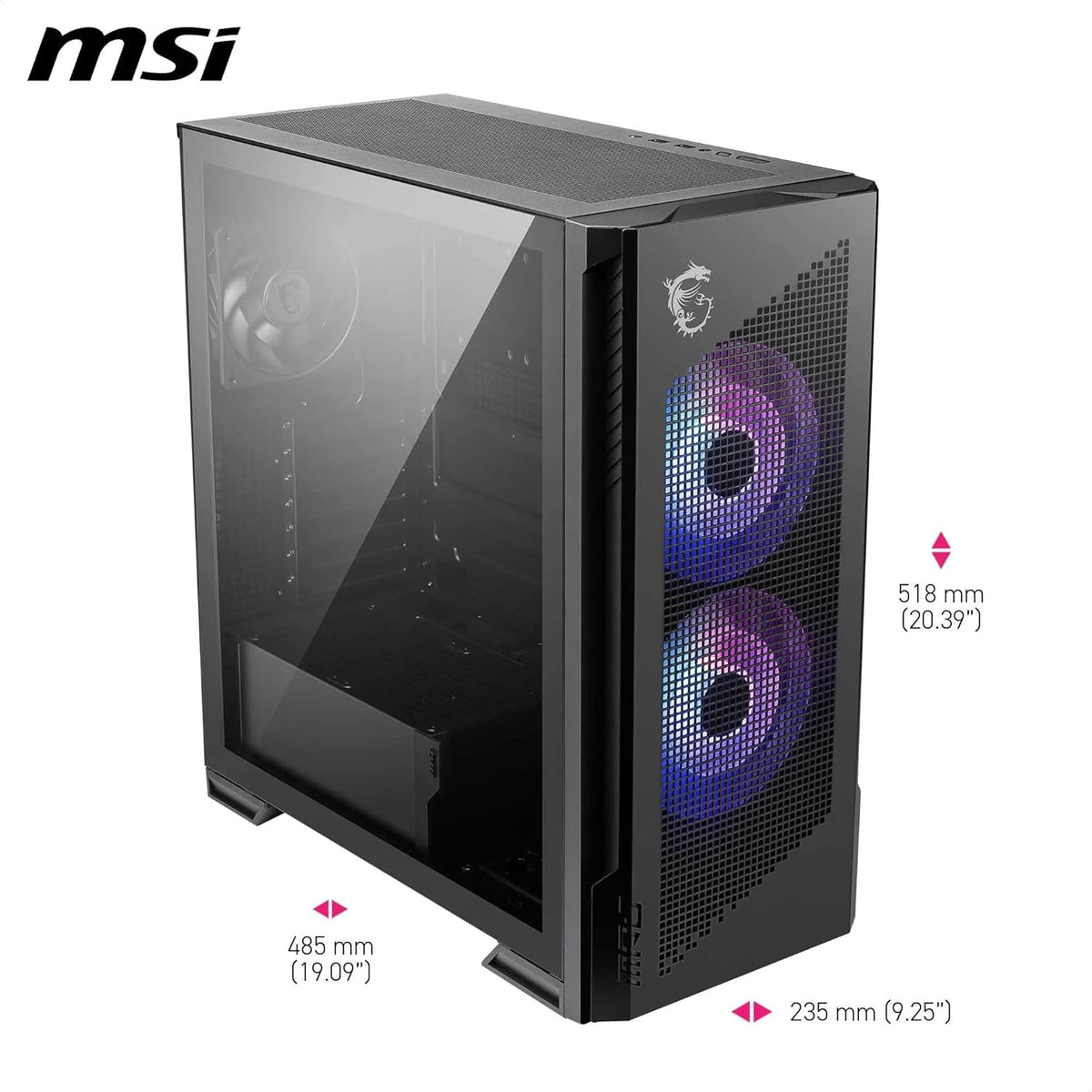 MSI MPG VELOX 300R AIRFLOW PZ MID TOWER GAMING PC CASE - BLACK – TechCure India