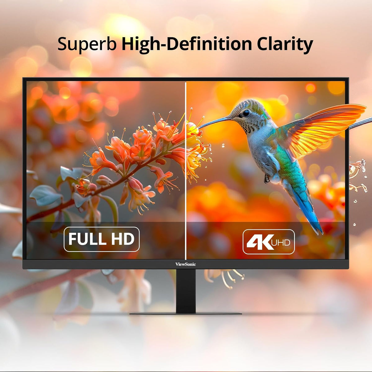 VIEWSONIC VA2708-4K-MHD, 27-INCH (68.58CM) 4K UHD MONITOR, SUPERCLEAR IPS, HDR10, SRGB 104%, 1.07B COLORS, DUAL SPEAKERS, DUAL HDMI 2.0, DP, EYE PROTECH+, 3-SIDED FRAMELESS, SLIM DESIGN – TechCure India