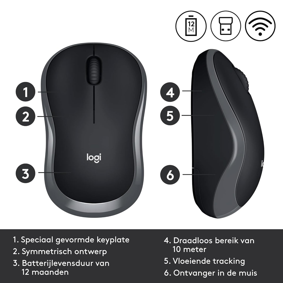 LOGITECH WIRELESS MOUSE M185- GRAY – TechCure India