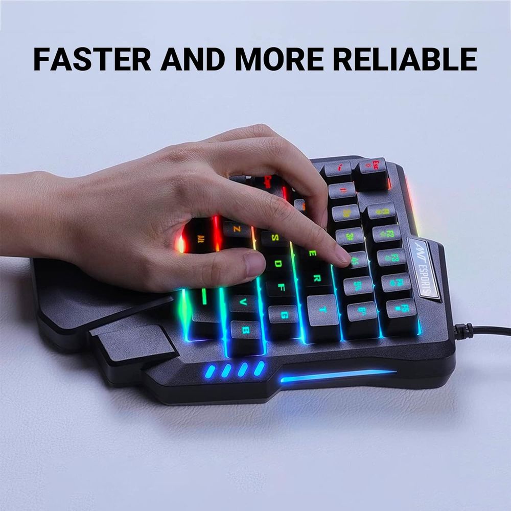 ANT ESPORTS MK1001 One Handed RGB Membrane Gaming Keyboard (Black) (Membrane Keyboard) (MK1001) - 2