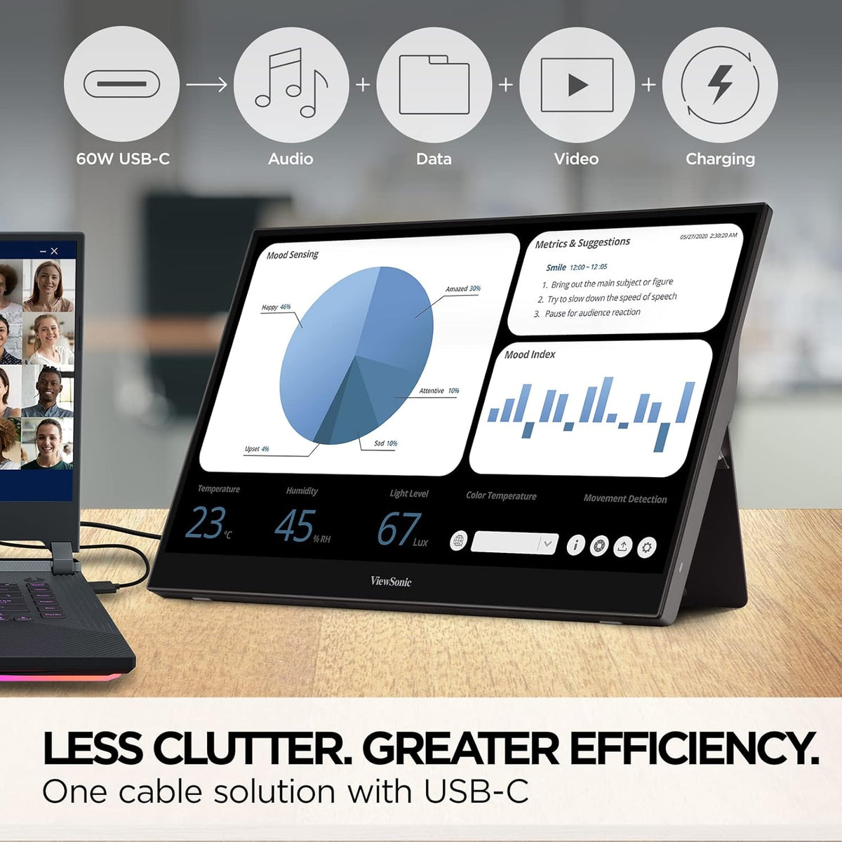 VIEWSONIC PORTABLE TOUCH MONITOR TD1655, 15.6 INCH(39.624 CM) 1920 X 1080 PIXELS LED WITH IPS PANEL, 10 POINT CAPACITIVE TOUCH SCREEN, FRAMELESS, 2 WAY POWERED 60W USB C, DUAL SPEAKERS(METALIC SILVER) – TechCure India