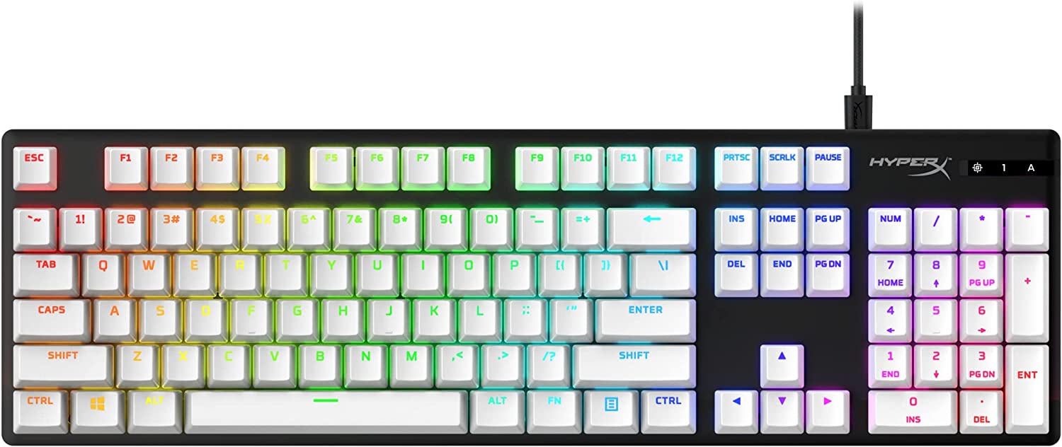 HyperX PBT Keycaps (White) Full Key Set - English (US) - 2