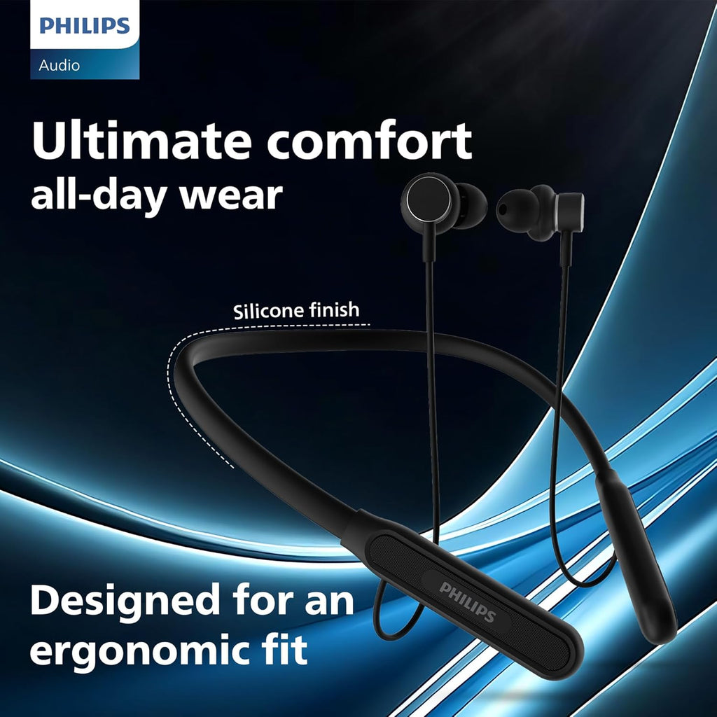 PHILIPS NECKBAND WIRELESS IN EAR-NECKBAND TAN1150BK/94 – TechCure India