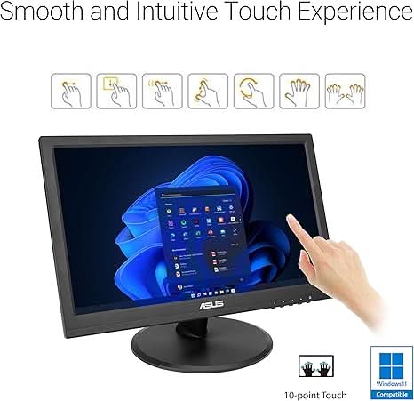 ASUS 15.6 Inch Full HD, 10-Point Touchscreen, IPS, Wide Viewing Angle 1080P VT169HE Touch Monitor – TechCure India