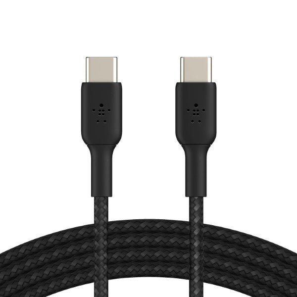 Belkin USB-IF Certified Braided 60 W USB-C to USB-C (Type C) Charge cable, 6.6 Feet / 2 Meter, Black – TechCure India