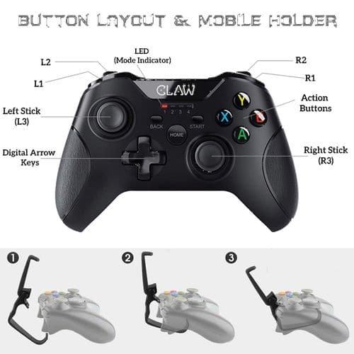 CLAW Shoot Wireless Bluetooth Mobile Gamepad Controller (With Mobile Holder) – TechCure India