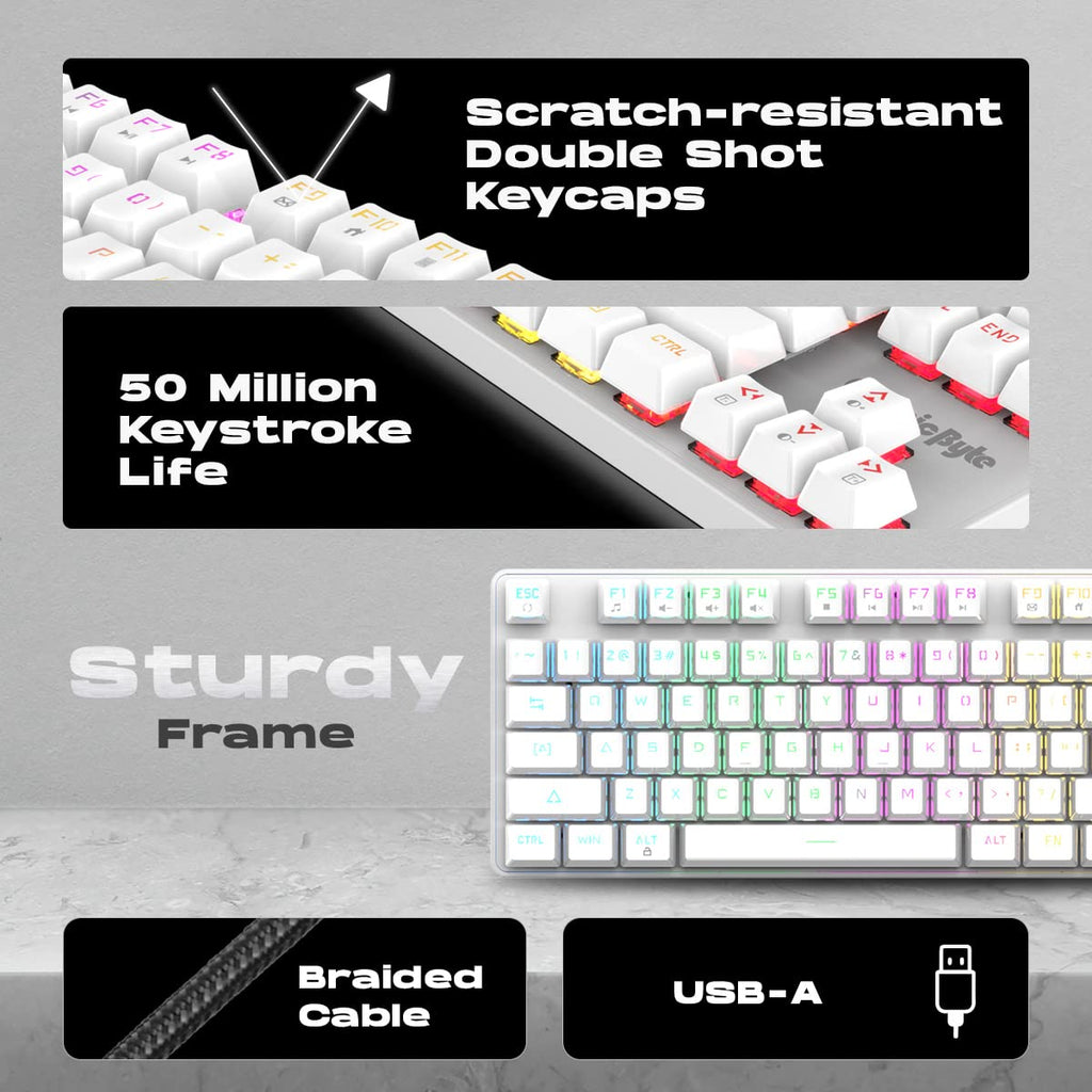COSMIC BYTE CB-GK-37 FIREFLY (WHITE) GAMING KEYBOARD RGB RED SWITCH WHITE – TechCure India