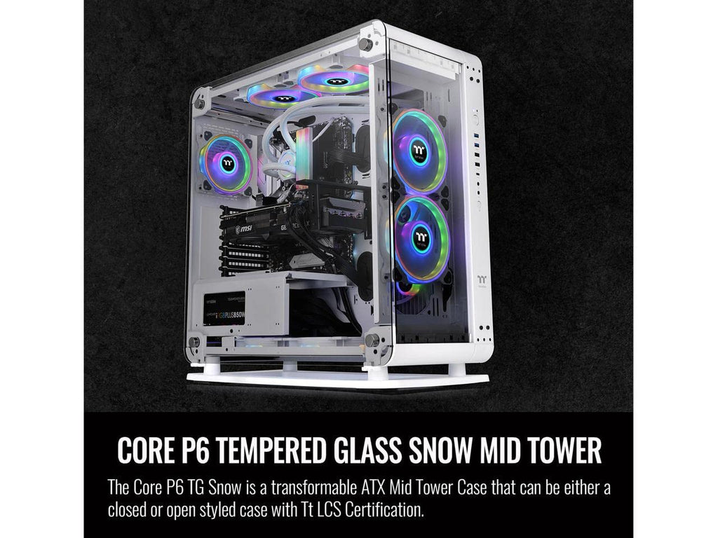 THERMALTAKE CORE P6 TG SNOW WHITE EDITION ATX MID TOWER CABINET – TechCure India