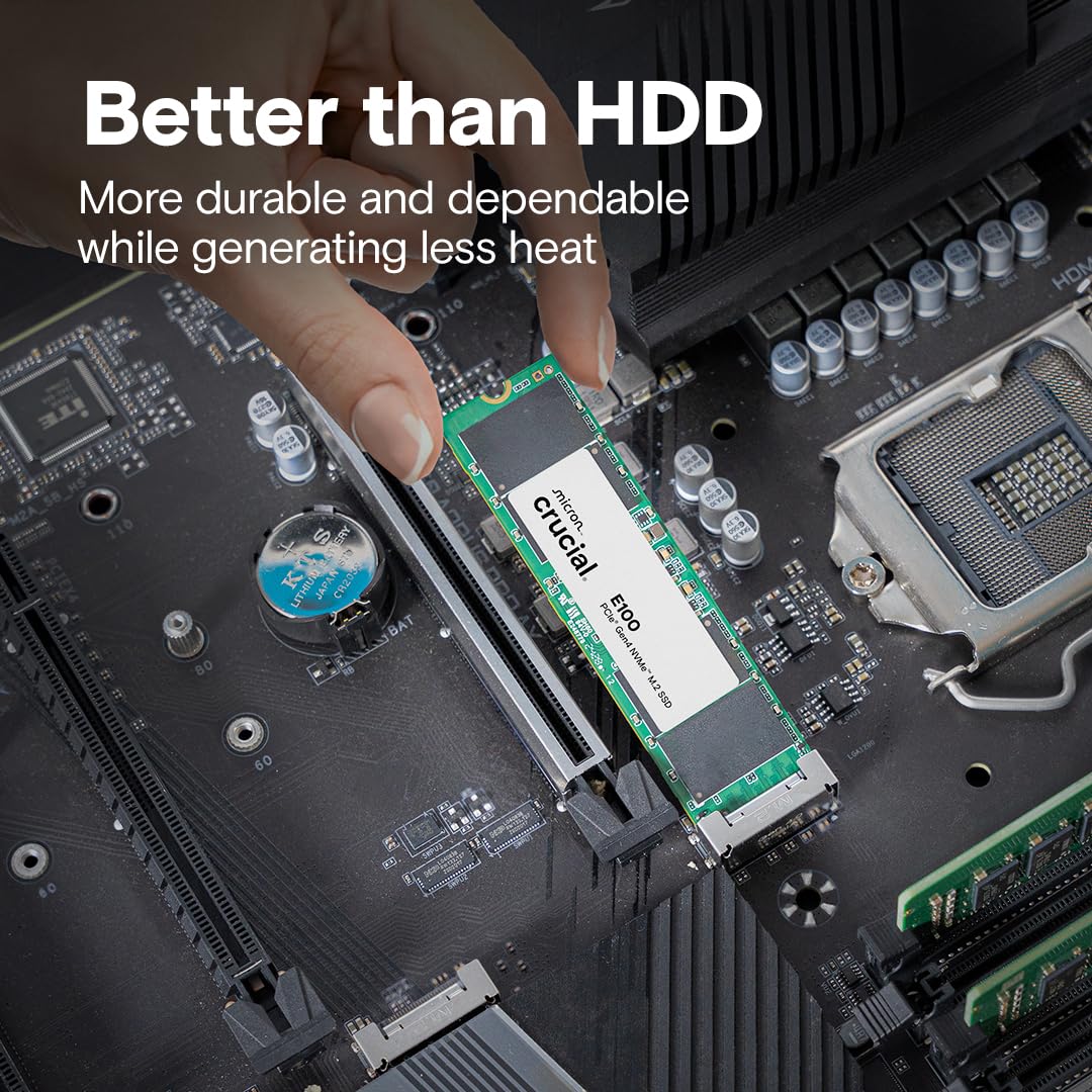 CRUCIAL E100 480GB PCIE GEN4 2280 NVME M.2 SSD CT480E100SSD8 – TechCure India