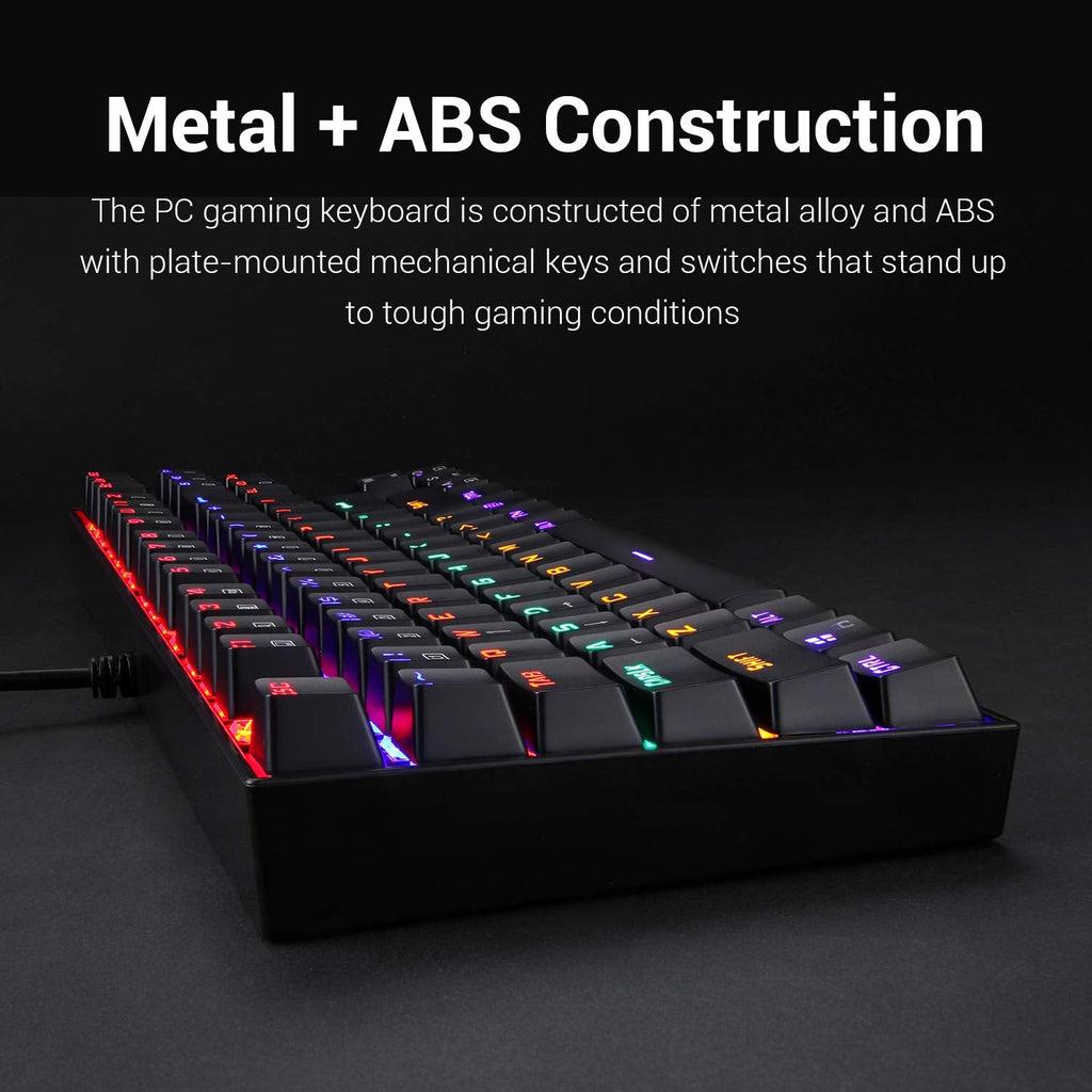 REDRAGON Kumara K552 Rainbow Tenkeyless Mechanical Gaming Keyboard ( Black ) ( Red Switch ) – TechCure India