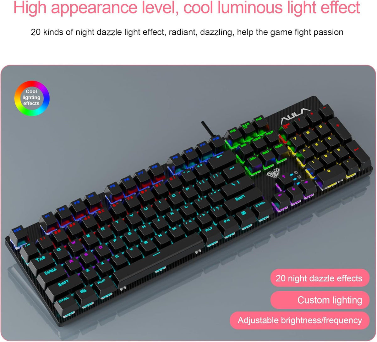 AULA S2022 BLACK MECHANICAL GAMING KEYBOARD – TechCure India
