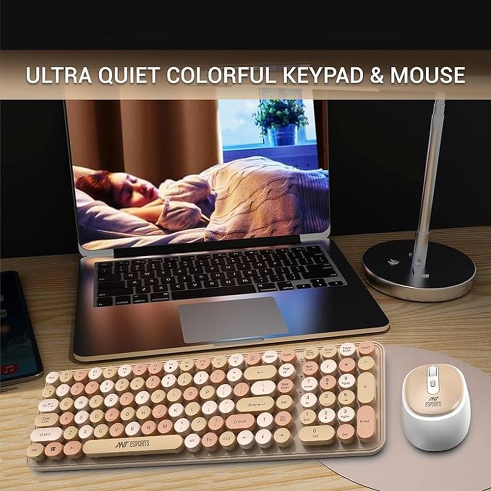 ANT ESPORTS WKM44 Full Size Membrane Wireless Gaming Keyboard and Mouse Combo (Candy Brown) (Membrane Keyboard) (WKM44) - 5