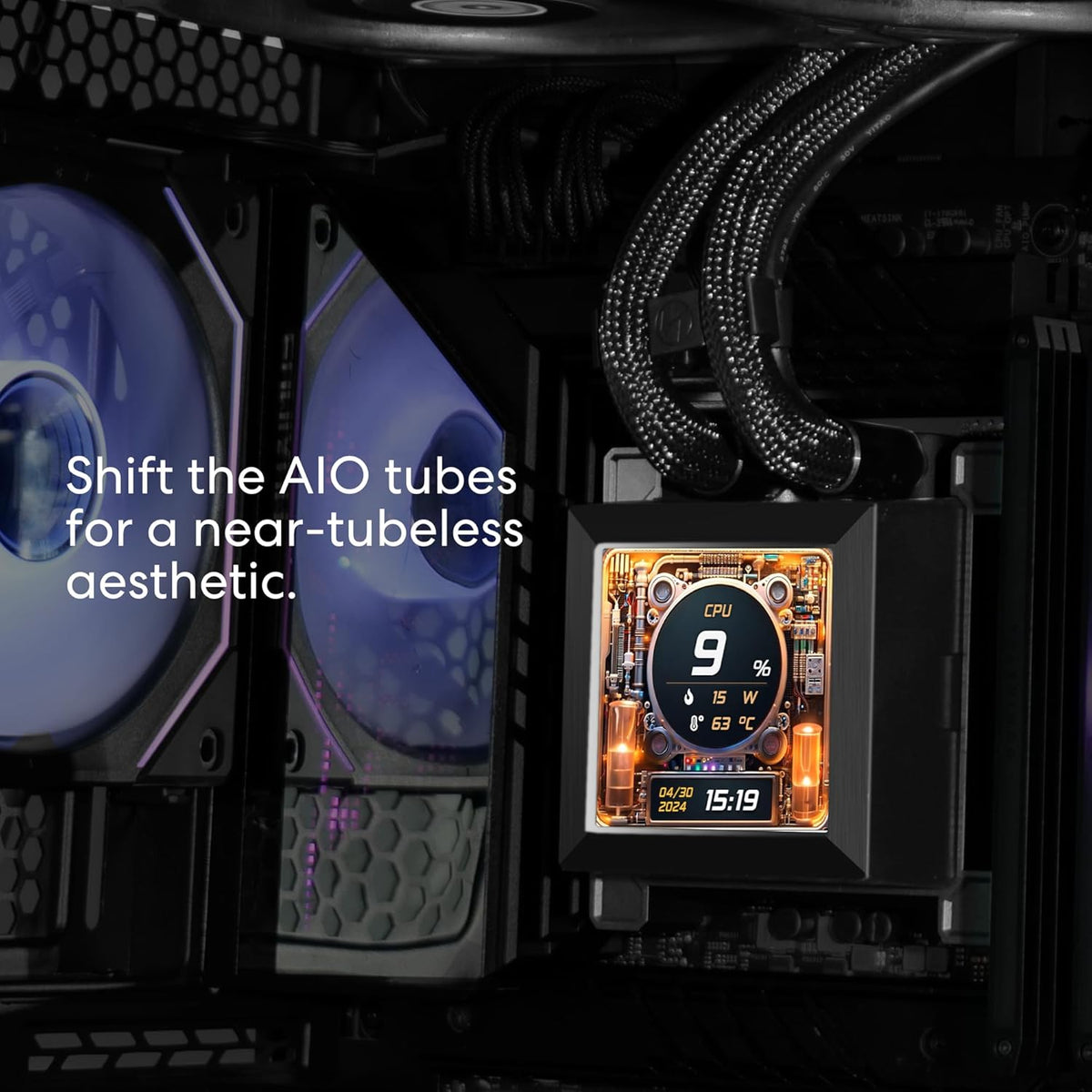 LIAN LI HYDROSHIFT LCD 360S LIQUID COOLER WITH HEATSINK- BLACK (G89.GHSLCD36SB.IN) – TechCure India