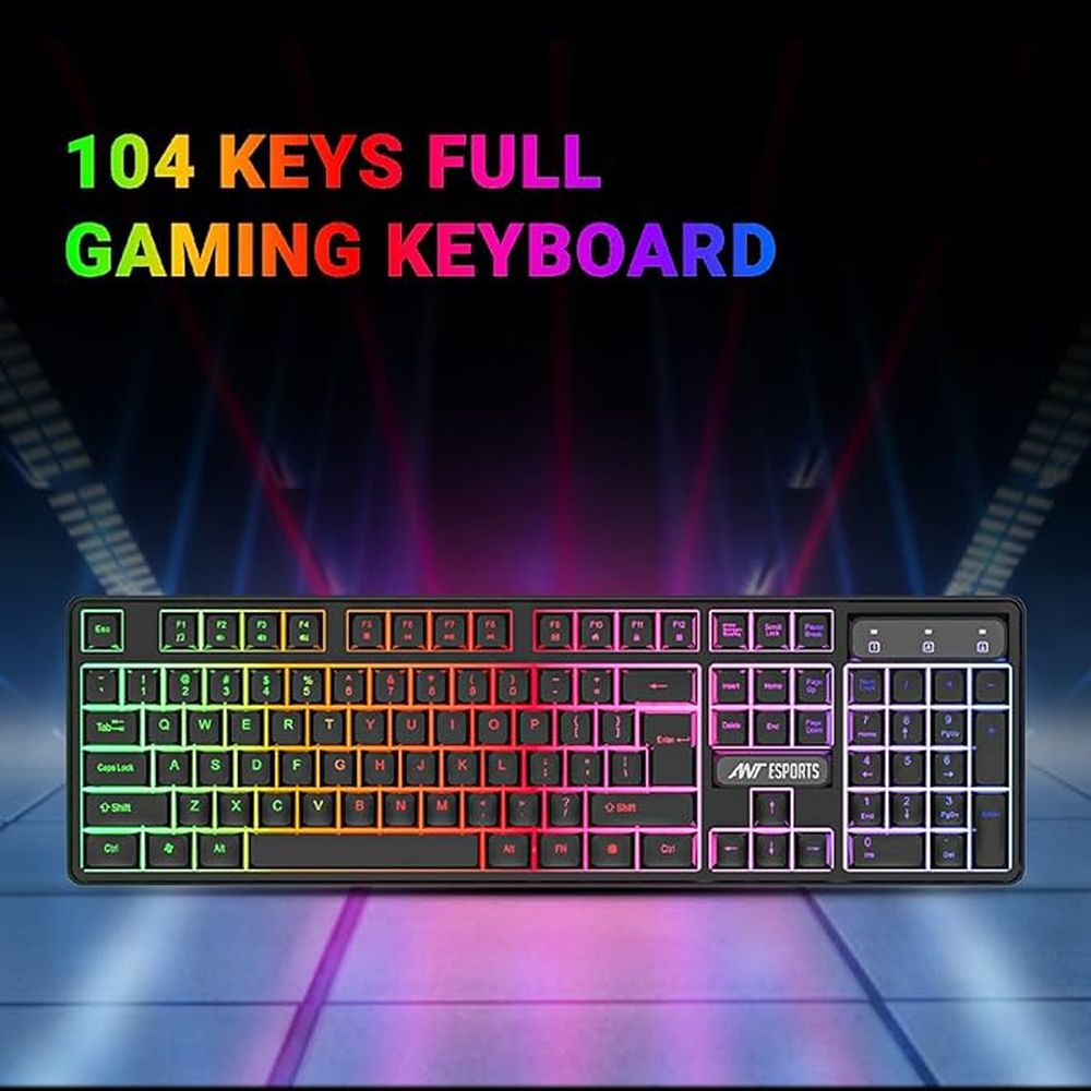ANT ESPORTS KM1650 Full Size Membrane Wired Gaming Keyboard and Mouse Combo (Black) (Membrane Keyboard) (KM1650) - 4