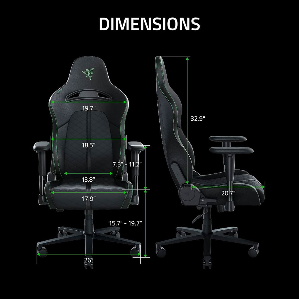 RAZER ENKI X - ESSENTIAL GAMING CHAIR -RZ38-03880100-R3U1 – TechCure India